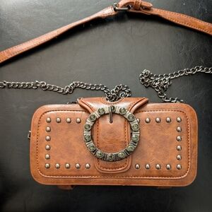 Brown Vegan Leather Women's Crossbody/Clutch Bag